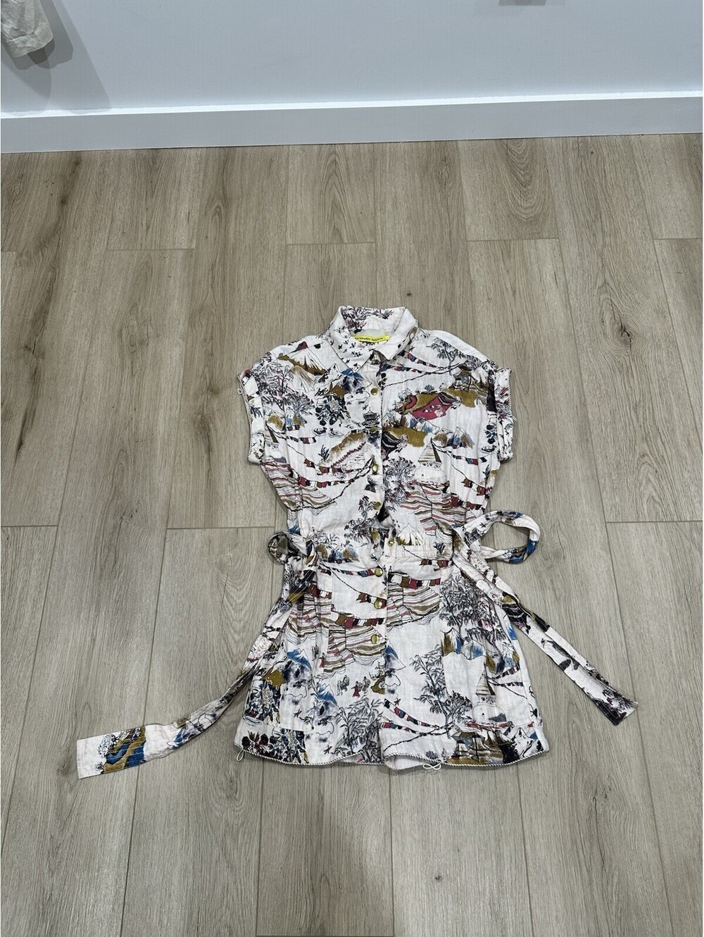 Chufy x Kathmandu Heights Linen Print Romper Size XS FLAW